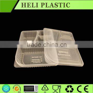 Disposable 4 Compartments Plastic Takeaway Food Container