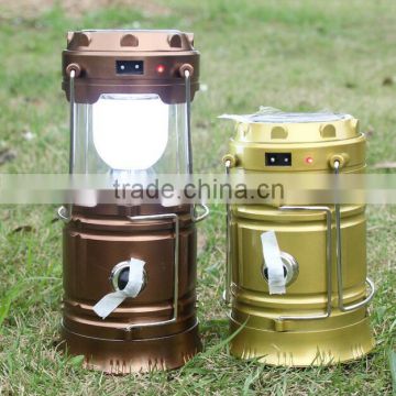 Portable lantern rechargeable DC powered solar LED camping light/LED high-brightness USB charger