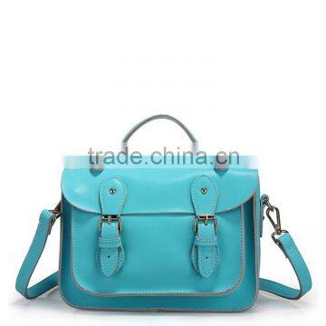 Back to School Leather Student Messenger Bag