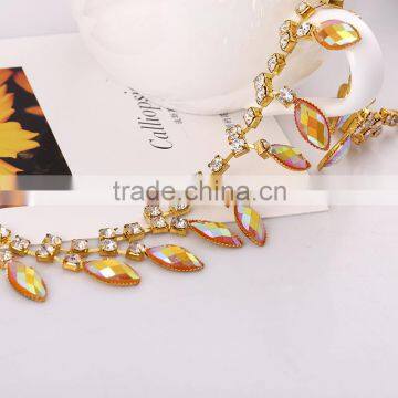 Metal Cup Strass Chain Crystal Shaped Marquise Rhinestone Trim Chain for Wedding Dresses photo-2