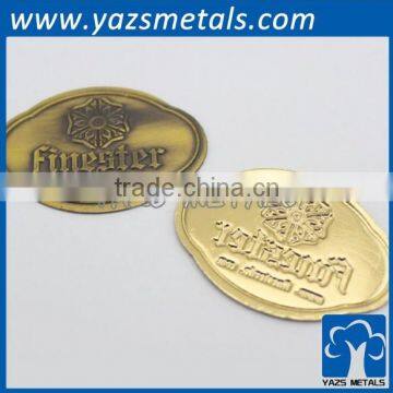 antique gold plating metal furniture label