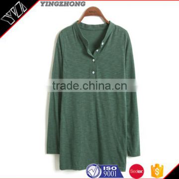 Wholesale China fashion design blank pima cotton custom woman t shirt with halflong sleeve