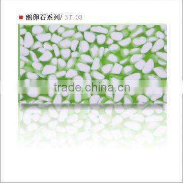 bathroom transparent resin pebble stone floor mat