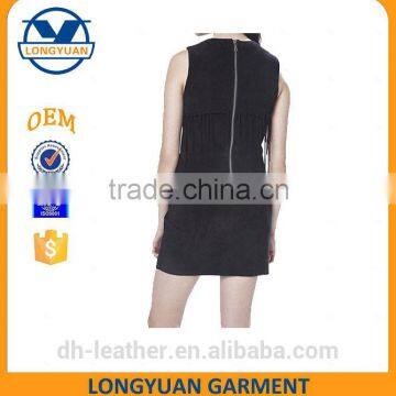 New Design Sleeveless Leather Dress for Office Lady photo-5