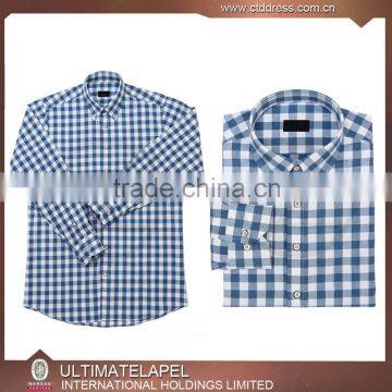 Custom made button down fitted checks men shirts made to measure