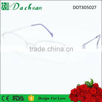 2016 latest design 100% pure titanium eyeglasses frames with pattern on temple