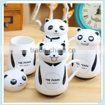 lovley panda mug with panda shape and mug with panda design lid