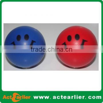 custom printed pu anti stress ball with smile