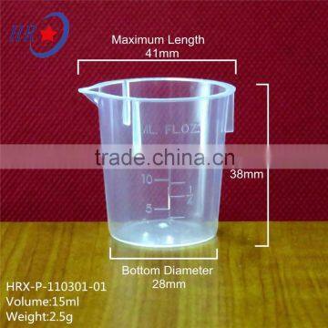 15ml High Transparency Plastic Beaker, disposable plastic measuring cup, pp beaker