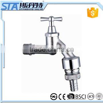 ART.2009 1/2"* 3/4" brass bibcock with washing machine valve brass tap chrome plating high quality cold and hot water