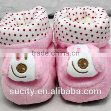 lovely thick sole soft children canvas baby shoe with dog design