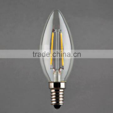 2015 Antique LED Filament Bulb C35 Full Glass Lamp 2W E12 110V Dimmable photo-2