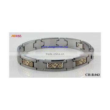 New High Quality Mens Bracelets Gold Link Style With Magnet photo-2