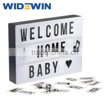 Cinematic Light Box / Black Shell Battery Powered Letters Changeable Cinema Light Box