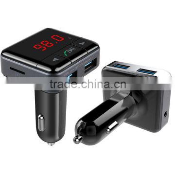 2016 Hot Sale Wireless Bluetooth Car MP3 Player Car Kit AUX FM Transmitter Dual USB Car Charger Handsfree Calling Supported