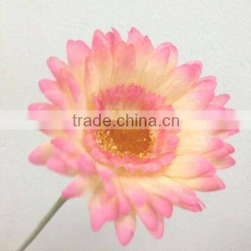 High Quality Real Touch Fabric Flower Single Gerbera Daisy Artificial Flowers photo-2