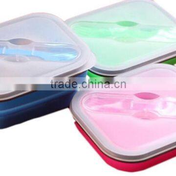 Collapsible Lunch Box Square Silicone Food Container