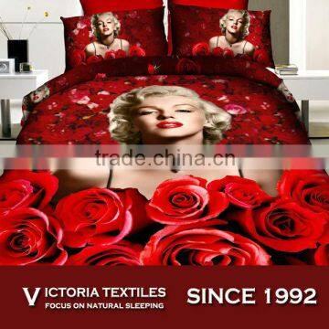 romantic rose Marilyn Monroe printed bedding duvet cover set 3d 100% cotton