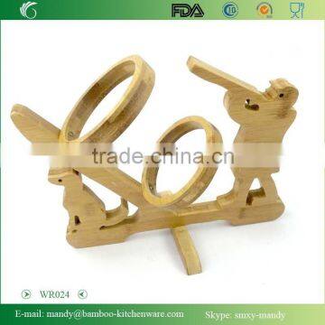 WR024 Foldable Bamboo Wine Rack with Funny Shape, Xingyuan Bamboo Rack