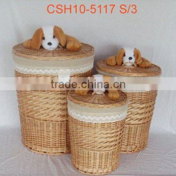 new style of willow laundry basket with toy