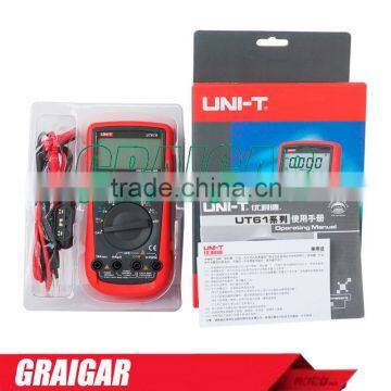 UNI-T UT61A Modern Digital Multimeter LCD Handheld mini Multi purpose meter ac dc Volt Amp Ohm Capacitance Tester