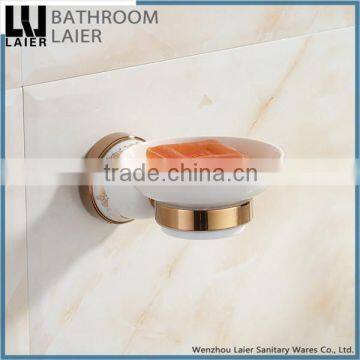 Daily Home Use Product Printing Lines Zinc Alloy Rose Gold Finishing Bathroom Accessories Wall Mounted Soap Dish holder