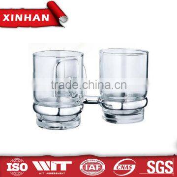 double clear glass tumbler holder cheap bathroom product wholesale