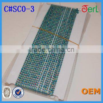 SS8 plastic rhinestone trimming chain