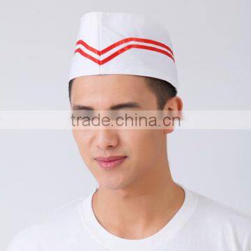 Unisex double red blue line cotton caps and forage chef hats,caps cook