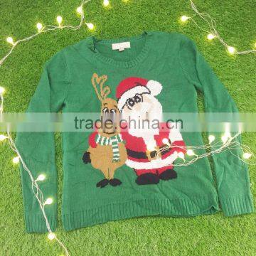 16JW53116 100%acrylic Wholesale Santa Deer Design Ugly Christmas Sweater