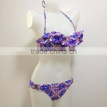 Sexy Flower Printing Triangle Swimwear Bikini Mature Women Hot Super Sexy Bikini photo-4
