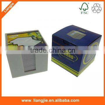 Custom printed memo pads, paper block in craft box