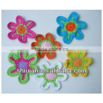 cheap custom crochet flower appliques for clothing