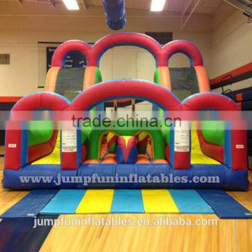 Indoor Obstacle Course kids inflatable jumping house Double slide with obstacle