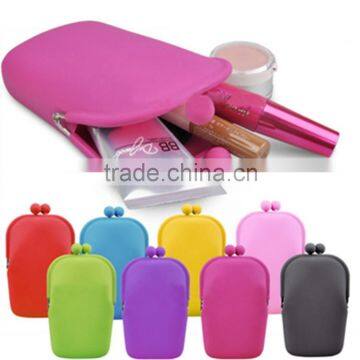 Fashionable Colorful Coin Purse Silicone Cosmetic Bag