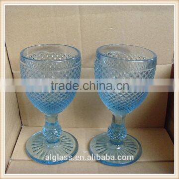 Cheap Heavy Wine Glasses Wholesale Blue Wine Glass photo-2