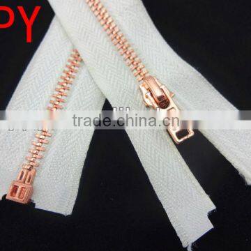 Private Custom Popular Style Rose Gold Two Way Slider Zipper