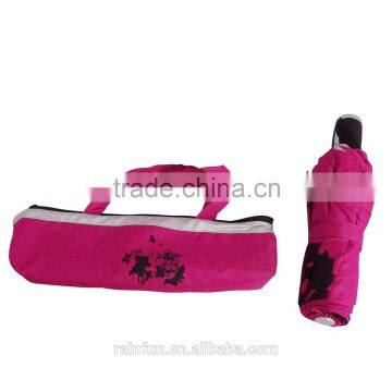 Full automatic with lace 3-fold uv mini umbrella