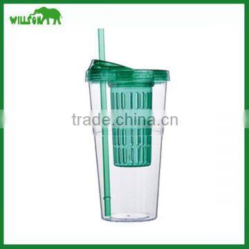 Double wall plastic tumbler fruit infuser