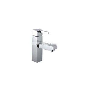 Square Single Handle Brass Basin Faucet, High Quality Sink Mixer