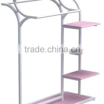 metal garment shop standing clothes rack/shop furniture display/display fixtures for clothing