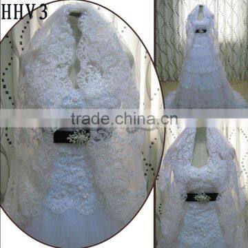 2011 Wholesale New Lace Edged Two Layers Real Sample Bride Wedding Veil