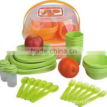 27pcs Portable Plastic Picnic Plate Set photo-3