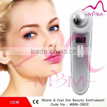 CE approved popular facial care equipment portable ionic cool&heat beauty instrument 2016