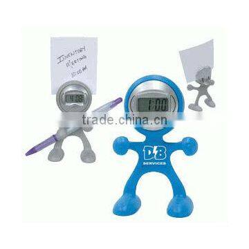 promotional item gift clocks Flexible little man shape small digital clock