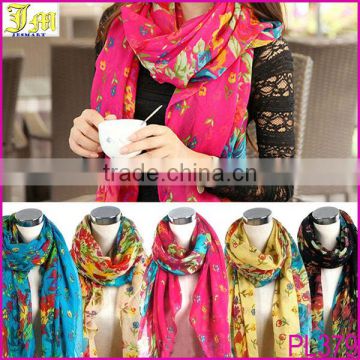 Vintage Fashion Women Ladies Floral Flower Scarf Shawl Stole Wraps Scarves