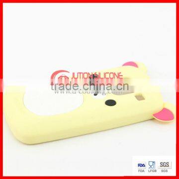 Yellow bear shape Silicone phone cover