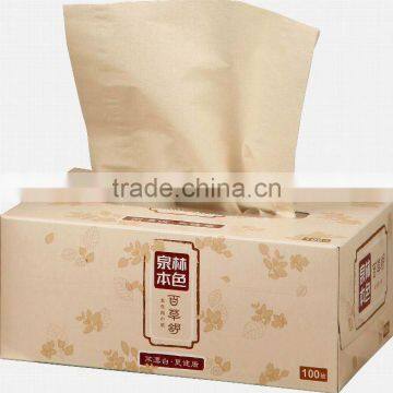 Virgin non-wood fiber free dust and scrap facial tissue