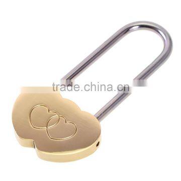 2016 New Combination MINI Solid Brass Love Wish Lock Double Heart Pad Lock Love for lovers