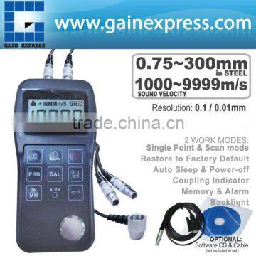 MITECH MT160 Digital Ultrasonic Thickness Gauges with 4.5 digits LCD, EL back light + RS232 CD & Cable